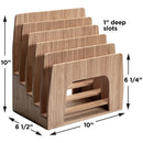 Bamboo 5-Slot Inclined Desktop Organizer | Vertical File Sorter & Tablet/Laptop Charging Station by MobilevisionUS