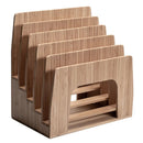 Bamboo 5-Slot Inclined Desktop Organizer | Vertical File Sorter & Tablet/Laptop Charging Station by MobilevisionUS