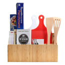 Wall-Mounted Bamboo Multi-Purpose Organizer | Vertical Mail Sorter, Magazine Rack, & Kitchen Wrap Station by MobilevisionUS