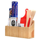 Wall-Mounted Bamboo Multi-Purpose Organizer | Vertical Mail Sorter, Magazine Rack, & Kitchen Wrap Station by MobilevisionUS