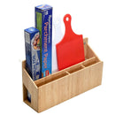 Wall-Mounted Bamboo Multi-Purpose Organizer | Vertical Mail Sorter, Magazine Rack, & Kitchen Wrap Station by MobilevisionUS