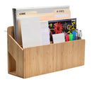 Wall-Mounted Bamboo Multi-Purpose Organizer | Vertical Mail Sorter, Magazine Rack, & Kitchen Wrap Station by MobilevisionUS