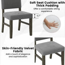 Dining Chair Set of 2 Mid-Century Modern Velvet Fabric Upholstered Chairs-Grey by LJGDeals