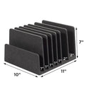 Executive 7-Slot Desktop Organizer: Universal Tablet & Laptop Stand with Extra-Wide Slots, Dark Gray by MobilevisionUS