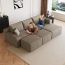 95" Cloud Sectional Sofa with 2 Ottomans