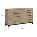 8 Drawer Dresser With Feet And Pulls - Brown by HouseOfZazla