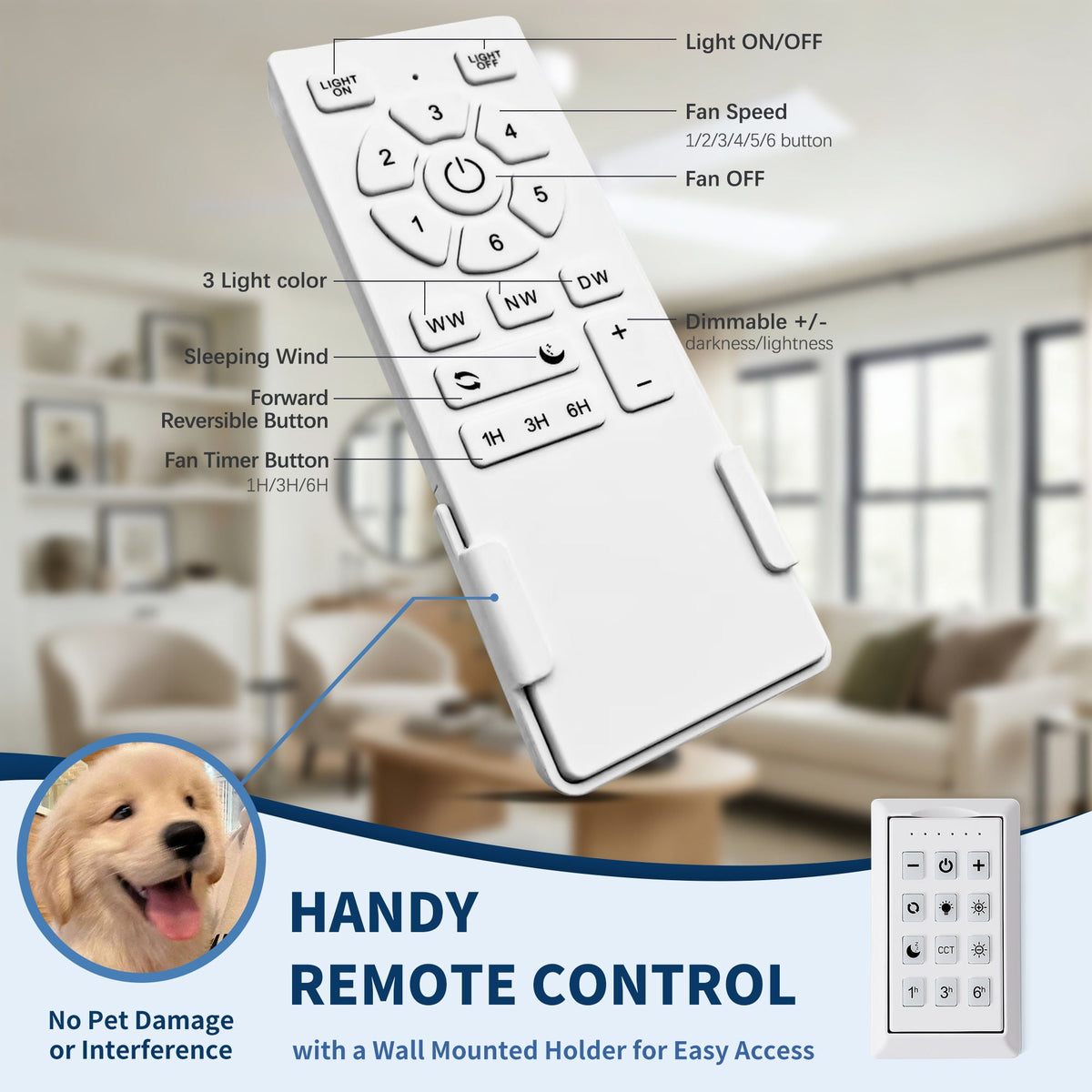 Reversible Motor Integrated LED Dimmable Ceiling Fan With Light, photo 6 of 40