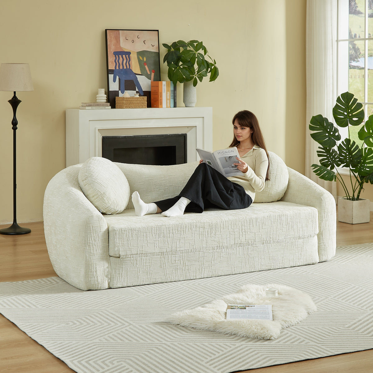 86-Inch Curved Convertible Sofa Recliner, photo 10 of 10
