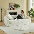 86-Inch Curved Convertible Sofa Recliner