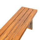 Outdoor Acacia Wood Bench (Set of 2) - Teak Finish