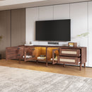 TV Stand With App-Controlled LED Lights, 2 Drawers & Door Storage by HouseOfZazla