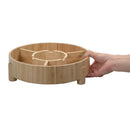 Bamboo Serving Tray & Appetizer Platter - Round Wood Snack Dish for Chips and Dip, Veggies, and Charcuterie by MobilevisionUS