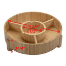 Bamboo Serving Tray & Appetizer Platter - Round Wood Snack Dish for Chips and Dip, Veggies, and Charcuterie by MobilevisionUS