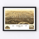 Vintage Map of Mandan, North Dakota 1883