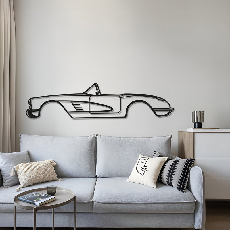 1956 Corvette C1 Metal Car Wall Art - MT0041