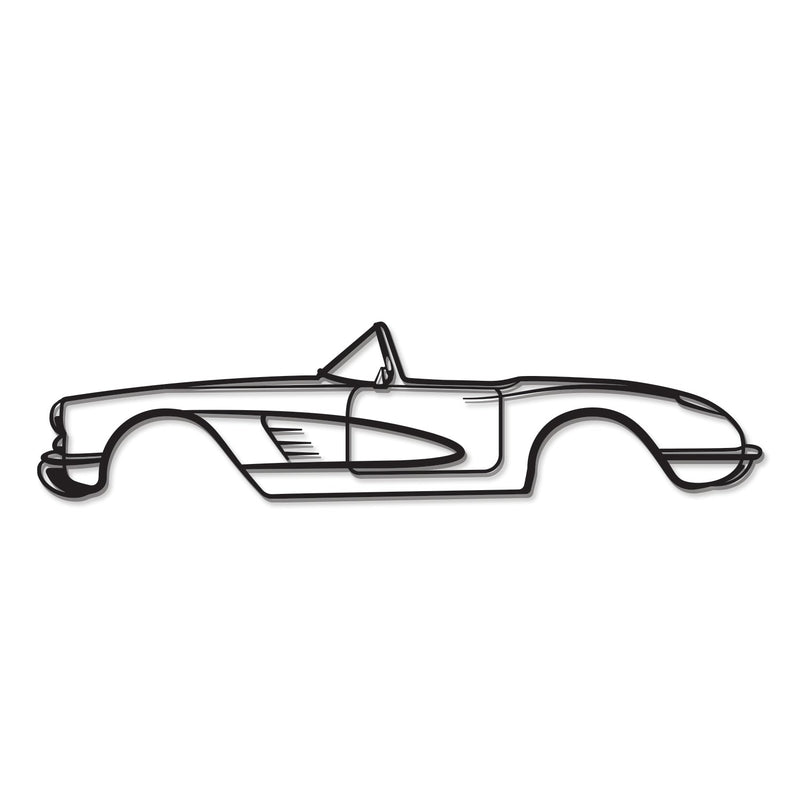 1956 Corvette C1 Metal Car Wall Art - MT0041