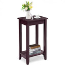 2-Tier Nightstand End Side Wooden Legs Table for Bedroom by LJGDeals