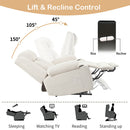 Power Lift Recliner Chair With Extended Footrest, Remote Control, Cup Holders, And Side Pockets by HouseOfZazla