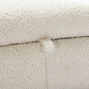 87.7" Sectional Sofa Cozy Teddy Fleece Fabric Sectional Sofa Couch with Two USB Ports a Movable Storage Ottoman and Two Lumbar Pillows for Living Room, Creamy White