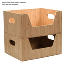 Stackable Bamboo Open-Front Storage Bin (14” x 11” x 6.5”) | Easy-Access Wooden Organizer for Kitchen Pantry, Closet, and Office by MobilevisionUS