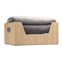 Stackable Bamboo Open-Front Storage Bin (14” x 11” x 6.5”) | Easy-Access Wooden Organizer for Kitchen Pantry, Closet, and Office by MobilevisionUS