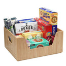 Stackable Bamboo Open-Front Storage Bin (14” x 11” x 6.5”) | Easy-Access Wooden Organizer for Kitchen Pantry, Closet, and Office by MobilevisionUS