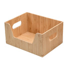 Stackable Bamboo Open-Front Storage Bin (12” x 9” x 6”) | Easy-Access Wooden Organizer for Kitchen Pantry, Closet, and Office by MobilevisionUS