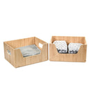 Stackable Bamboo Open-Front Storage Bin (12” x 9” x 6”) | Easy-Access Wooden Organizer for Kitchen Pantry, Closet, and Office by MobilevisionUS