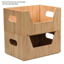 Stackable Bamboo Open-Front Storage Bin (12” x 9” x 6”) | Easy-Access Wooden Organizer for Kitchen Pantry, Closet, and Office by MobilevisionUS