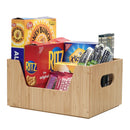 Stackable Bamboo Open-Front Storage Bin (12” x 9” x 6”) | Easy-Access Wooden Organizer for Kitchen Pantry, Closet, and Office by MobilevisionUS