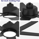 52 Inch Ceiling Fans with Lights, Large Air Volume Ceiling Fans with Reversible Quiet DC Motor and Remote by HouseOfZazla