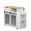 Modern Style 2 In 1 Pet Friendly Dog Crate Kitchen Island End Table Metal Pine - Natural / White by Unique Piece Furniture