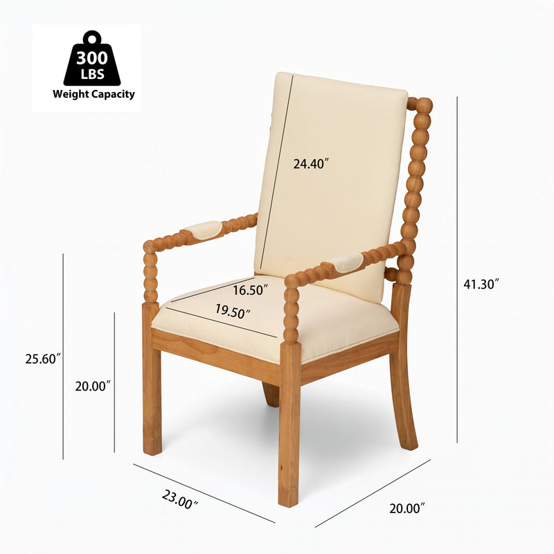 Set of 2 Rubber Wood Dining Chairs, photo 2 of 10