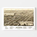 Vintage Map of Madison, South Dakota 1883