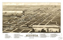 Vintage Map of Madison, South Dakota 1883