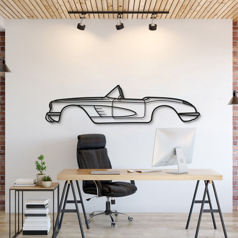 1960 Corvette Metal Car Wall Art - MT0060