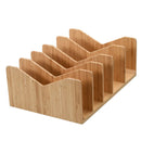 Bamboo Purse & Wallet Organizer for Closet – 5-Divider Handbag Storage Rack by MobilevisionUS