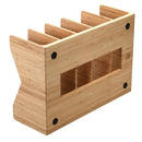 Bamboo Purse & Wallet Organizer for Closet – 5-Divider Handbag Storage Rack by MobilevisionUS