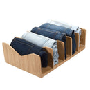 Bamboo Purse & Wallet Organizer for Closet – 5-Divider Handbag Storage Rack by MobilevisionUS