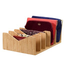 Bamboo Purse & Wallet Organizer for Closet – 5-Divider Handbag Storage Rack by MobilevisionUS