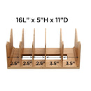 Bamboo Purse & Wallet Organizer for Closet – 5-Divider Handbag Storage Rack by MobilevisionUS