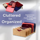 Bamboo Purse & Wallet Organizer for Closet – 5-Divider Handbag Storage Rack by MobilevisionUS