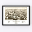 Vintage Map of Redfield, South Dakota 1883