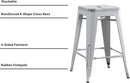Backless Modern Industrial Bar Stools (Set of 2)