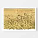 Vintage Map of Kearney, Nebraska 1881
