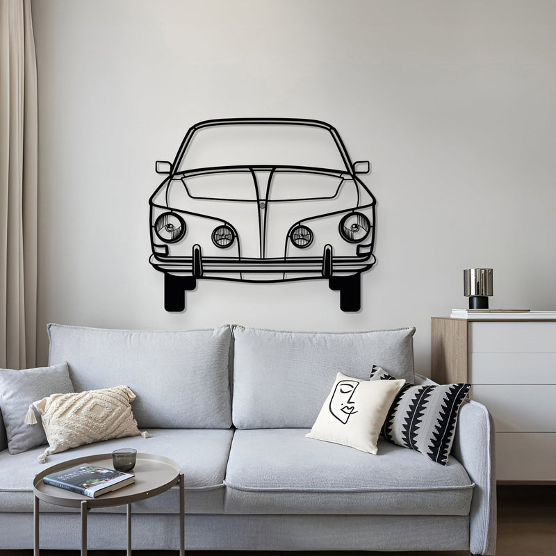 1965 Karmann Ghia Front View Metal Car Wall Art - MT1376