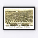 Vintage Map of Kearney, Nebraska 1889