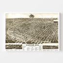 Vintage Map of Lincoln, Nebraska 1889