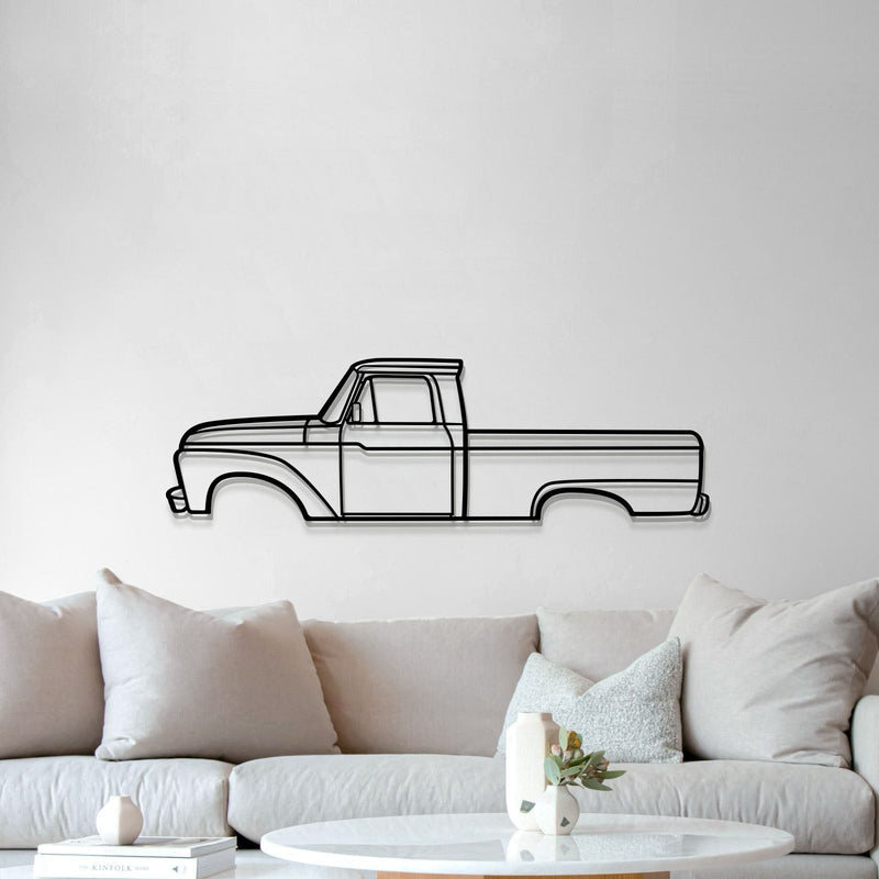 1966 F-100 Metal Car Wall Art - MT0084