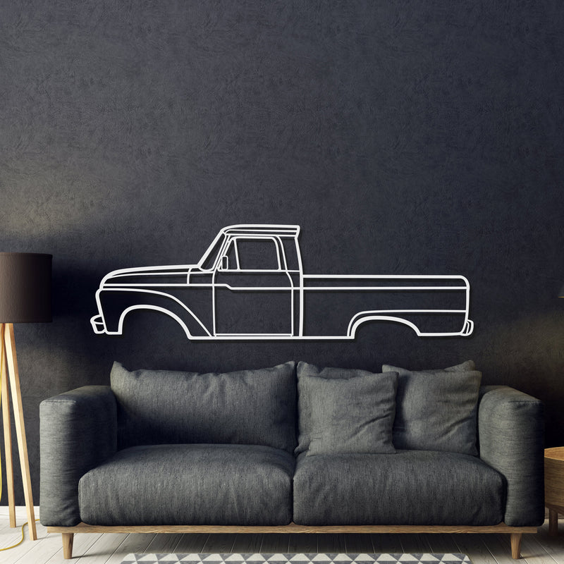 1966 F-100 Metal Car Wall Art - MT0084